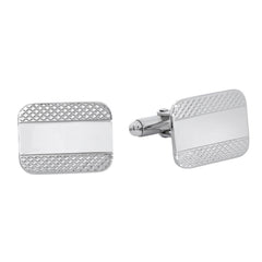 Rounded Corner Rectangle Cufflinks with Fancy Edges