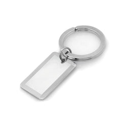 Polished Rectangle Key Ring with Lined Border