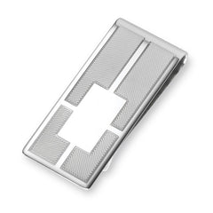 Money Clip with Four Sections of Diagonal Lines