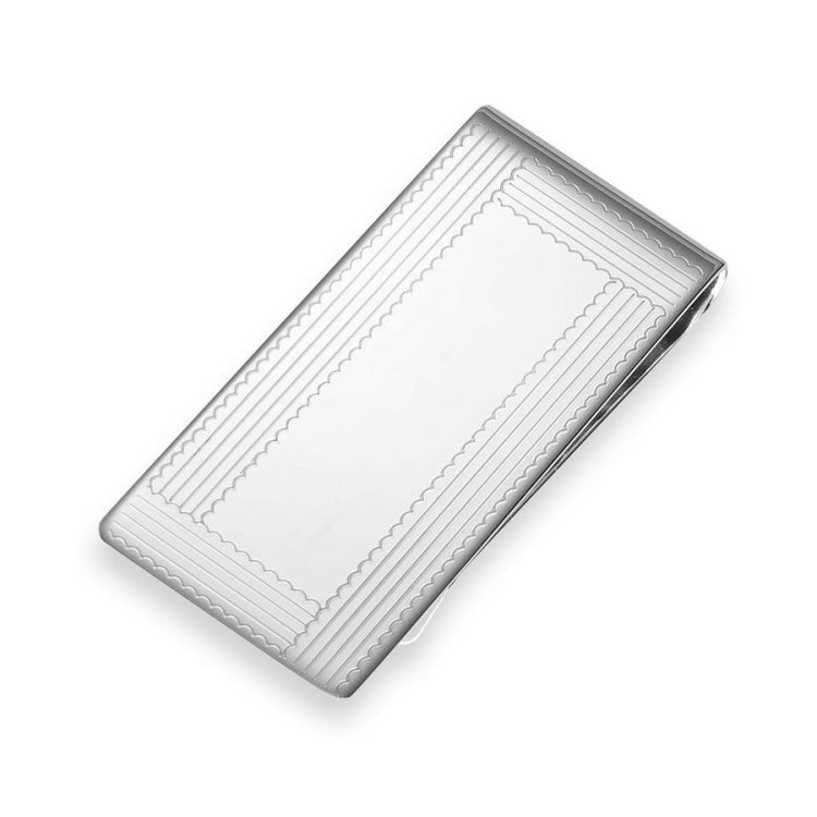 Polished Money Clip with Fancy Border