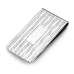 Lined Hinged Money Clip with Polished Rectangle Center