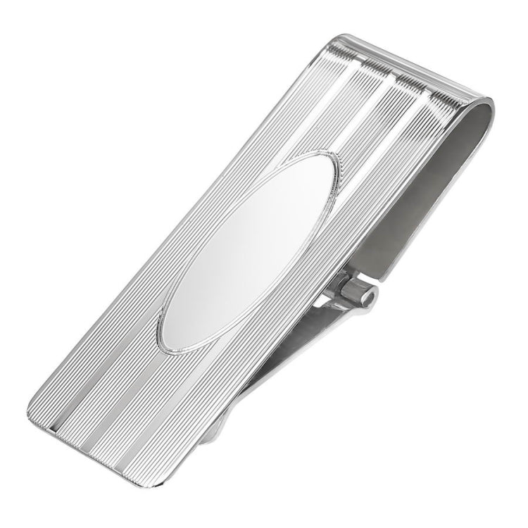 Hinged Lined Money Clip with Polished Oval Center