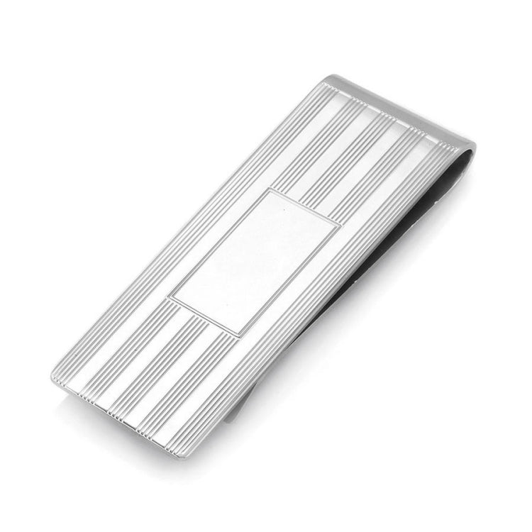 Lined Money Clip with Polished Rectangle Center