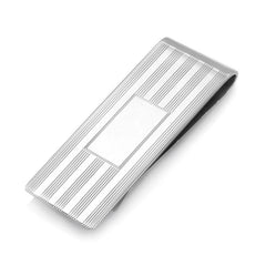 Lined Money Clip with Polished Rectangle Center