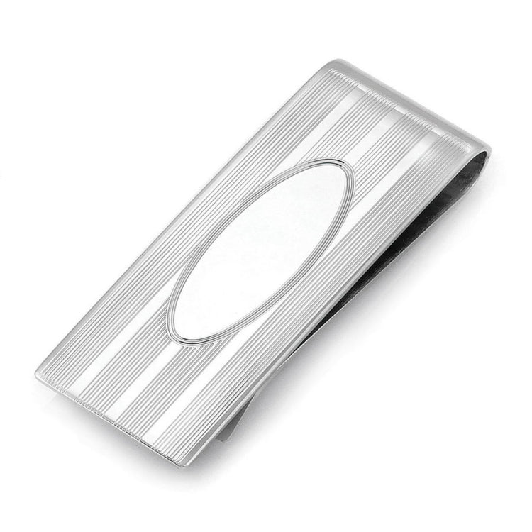 Lined Money Clip with Polished Oval Center
