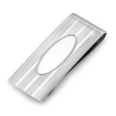 Lined Money Clip with Polished Oval Center