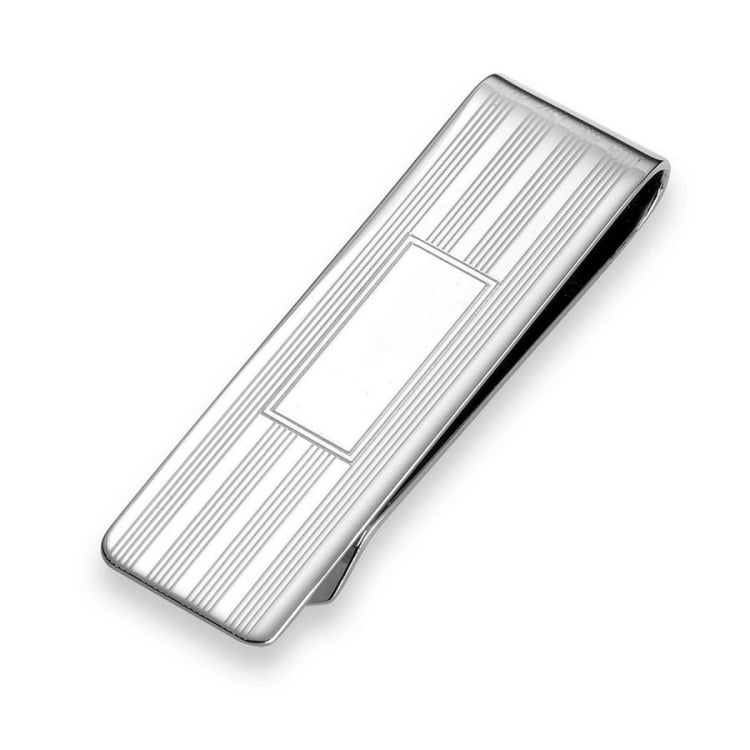 Lined Money Clip with Polished Rectangle Center