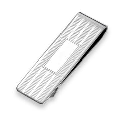 Lined Money Clip with Polished Rectangle Center