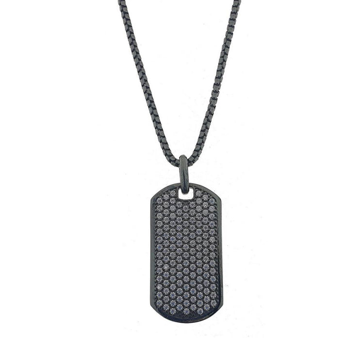 Simulated Diamond Dog Tag