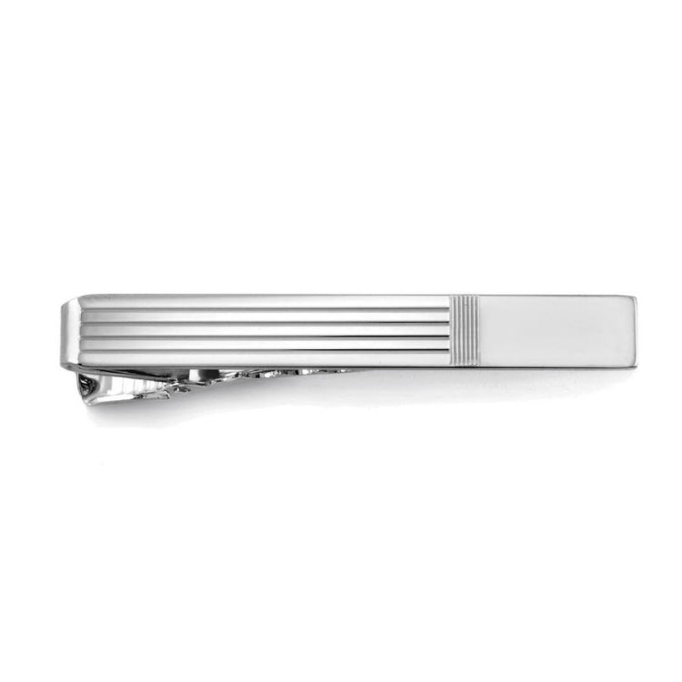 Two Way Lined Tie Bar with Polished End
