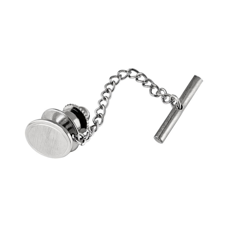 Oval Florentine Tie Tack with Polished Border