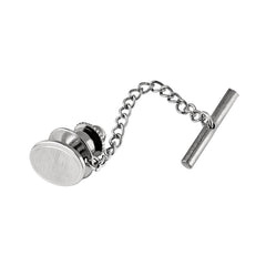 Oval Florentine Tie Tack with Polished Border