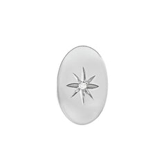Oval Polished Tie Tack with Diamond