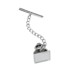 Square Polished Tie Tack with Lined Border