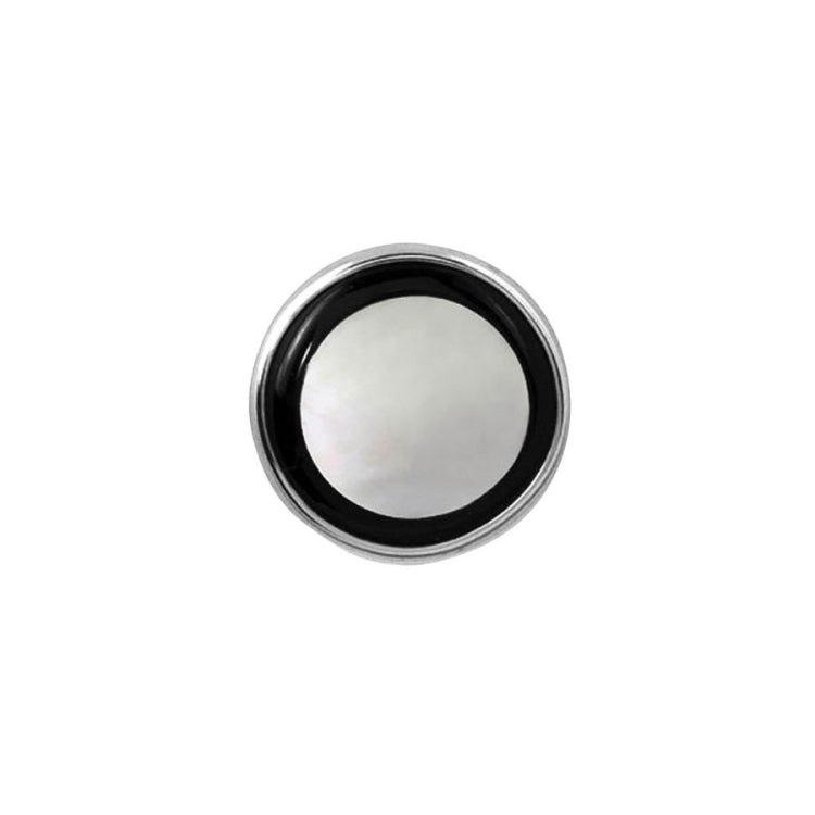 Round Black Onyx and Mother of Pearl Tie Tack