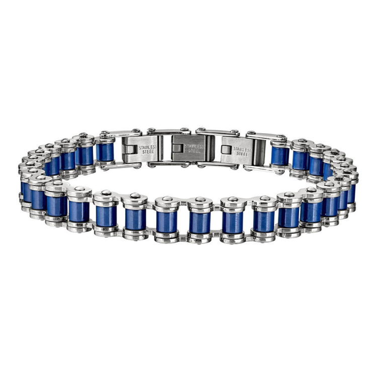 Blue Biker Chain Bracelet
