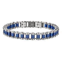 Blue Biker Chain Bracelet