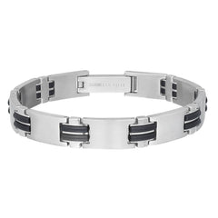Black and Silver Basketweave Bracelet