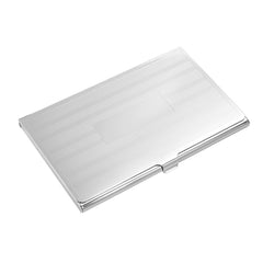 Lined Business Card Case with Polished Central Rectangle