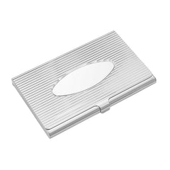 Lined Business Card Case with Polished Central Oval