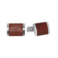 Rectangle Cufflinks with Wooden Center