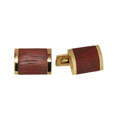 Rectangle Cufflinks with Wooden Center