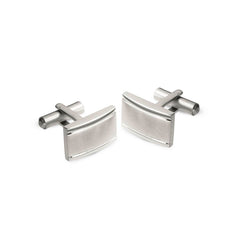 Brushed Rectangle Cufflinks with Lined Edge