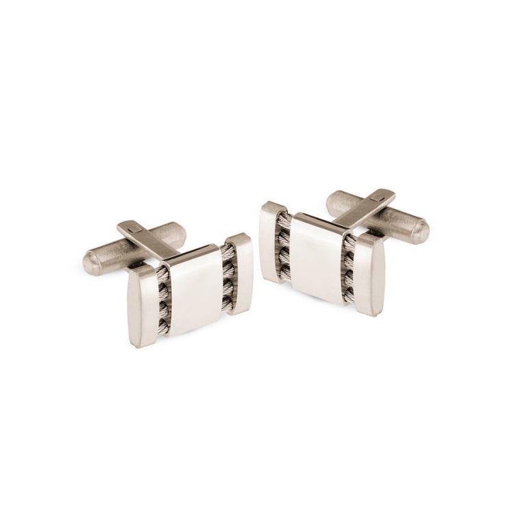Rectangle Cufflinks with Exposed Cable