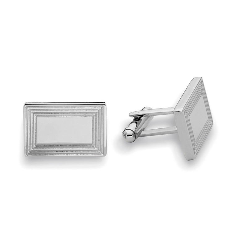 Rectangle Cufflinks with Three Line Frame