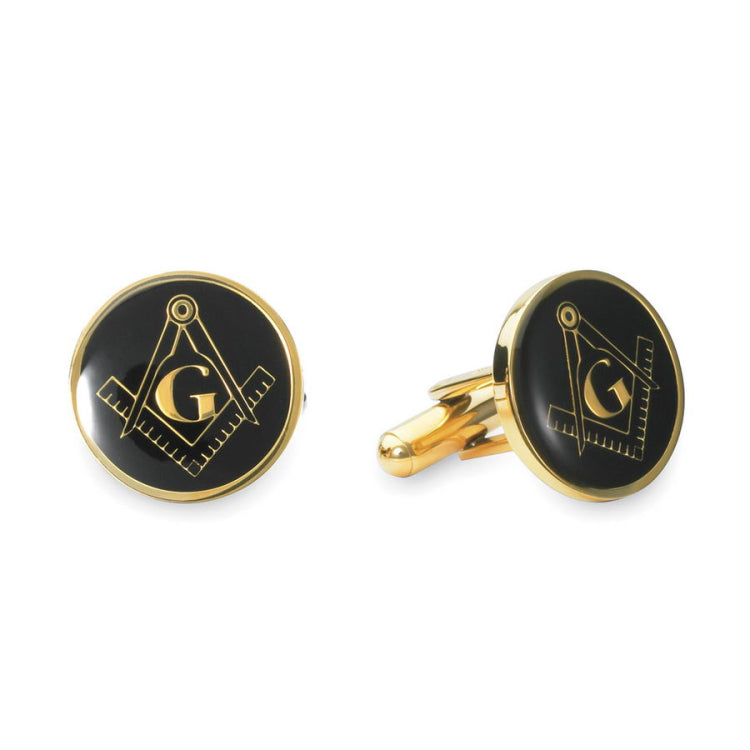 Black and Gold Masonic Cufflinks