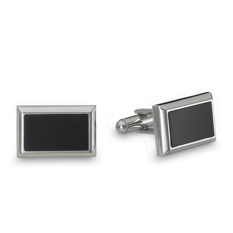 Rectangle Black Epoxy Cufflinks