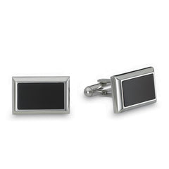 Rectangle Black Epoxy Cufflinks