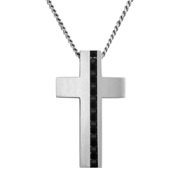 Brushed Cross with Vertical Carbon Fiber Stripe