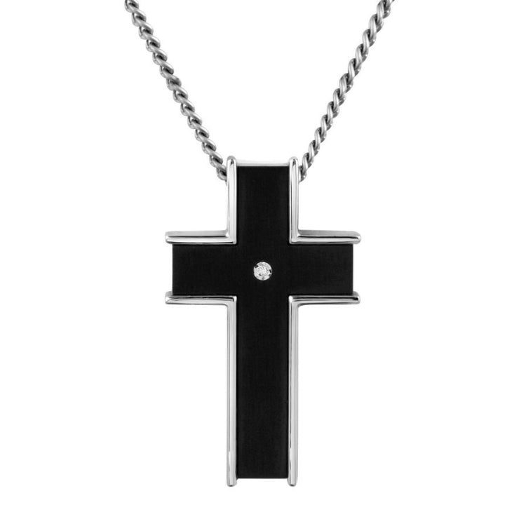 Black Titanium and Diamond Cross