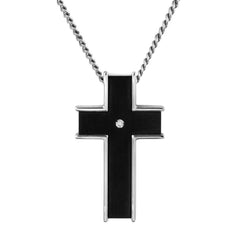 Black Titanium and Diamond Cross