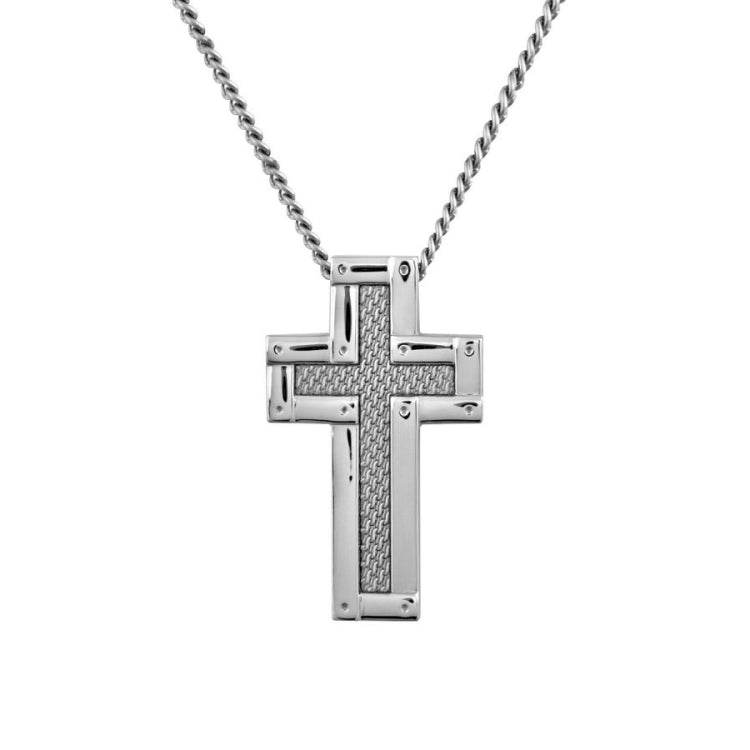 Mesh Insert Polished Border Cross