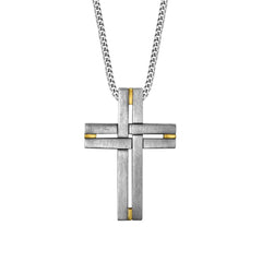 Basketweave Cross with Gold Accents
