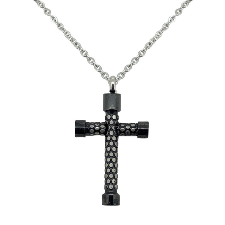 Small Black Embossed Cross
