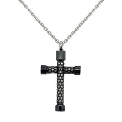 Small Black Embossed Cross