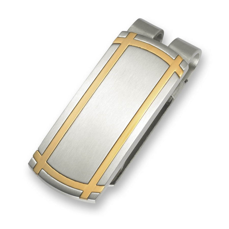 Satined Money Clip with Gold Tone Border