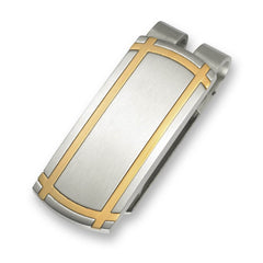 Satined Money Clip with Gold Tone Border