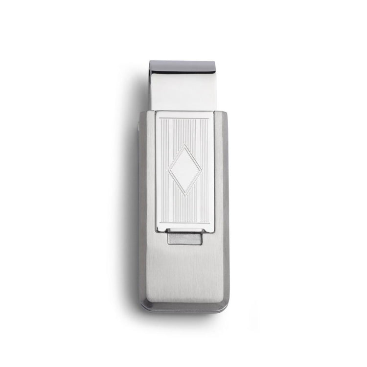 Striped Flip Money Clip with Diamond Center