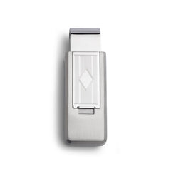 Striped Flip Money Clip with Diamond Center