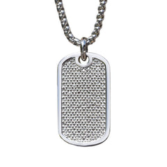 Dog Tag with Simulated Diamonds