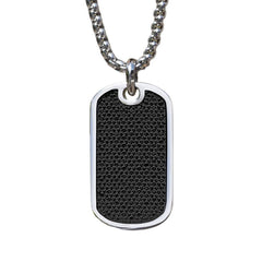 Dog Tag with Simulated Black Diamonds