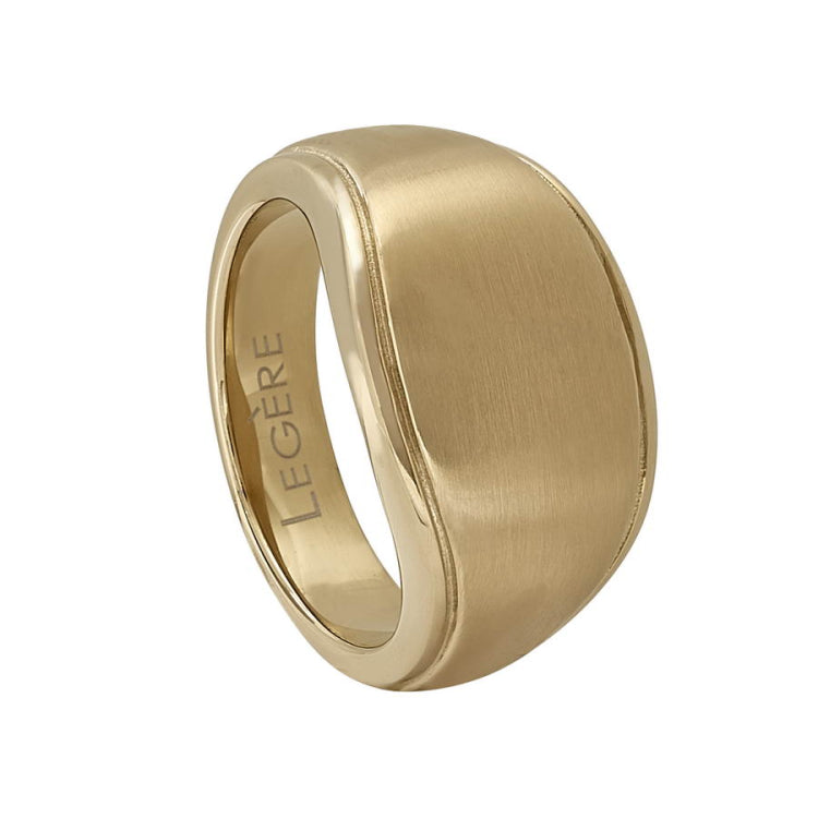 Matte Gold IP Signet Ring