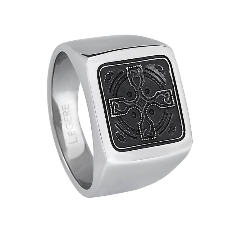 Square Ring with Cross Design