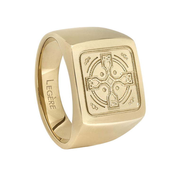 Square Ring with Cross Design