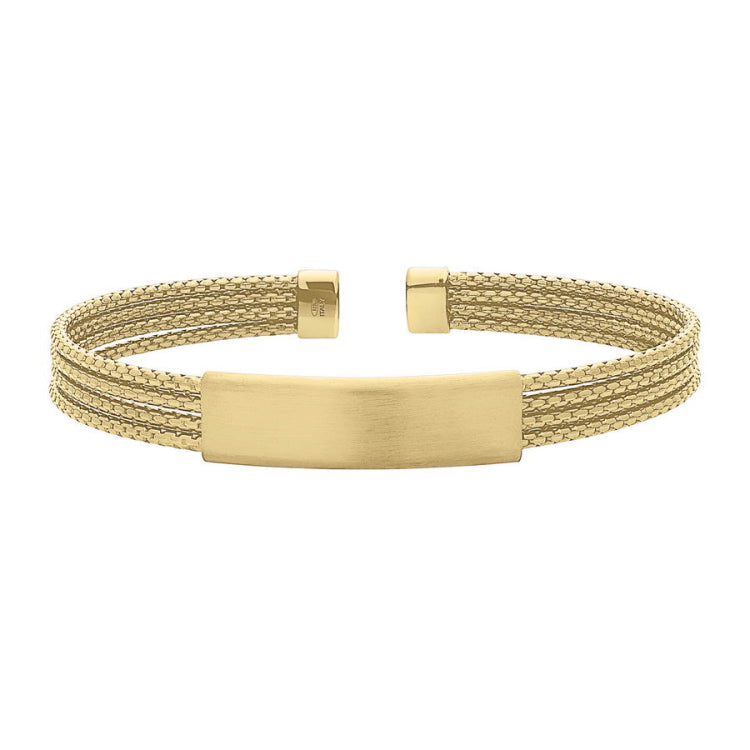 Four Cable ID Cuff Bracelet
