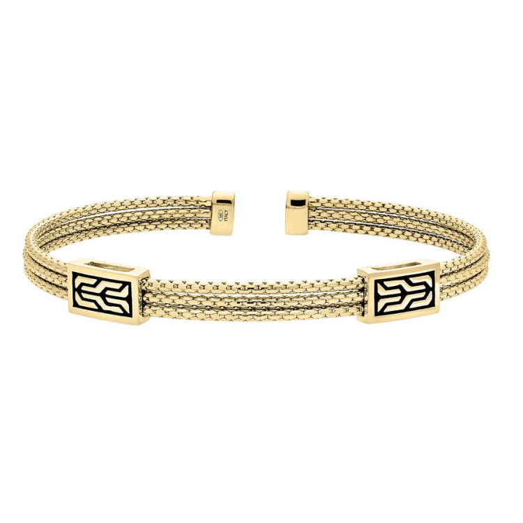 Three Cable Cuff Bracelet with Celtic Design